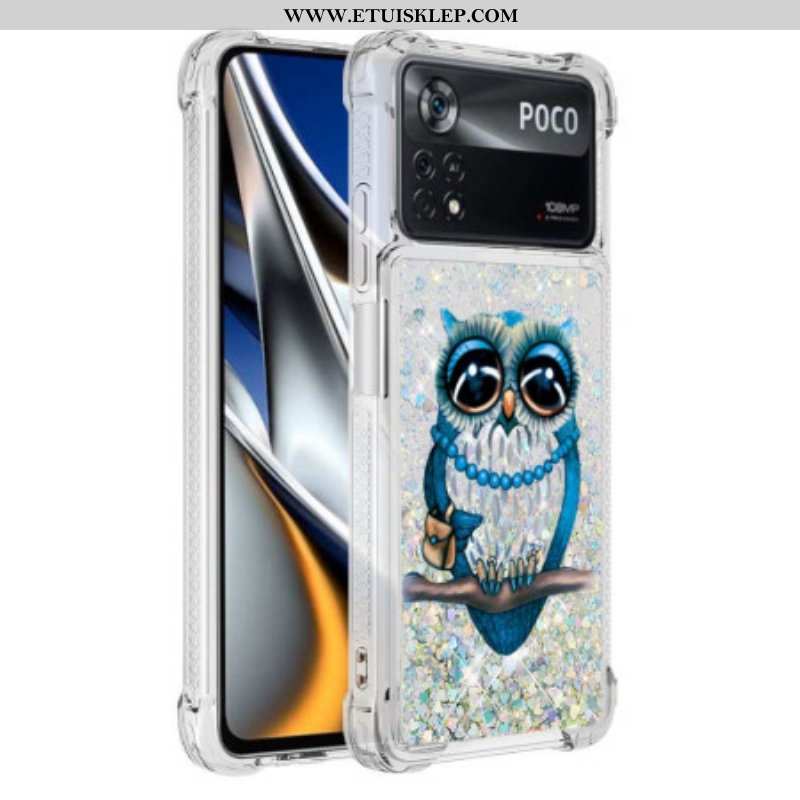 Etui do Poco X4 Pro 5G Pani Sowa Brokat